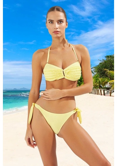 Ersefa Tasarım Bikini Takımı Plaj Ve Havuz İçin Uv Korumalı Klora Dayanı Sarı