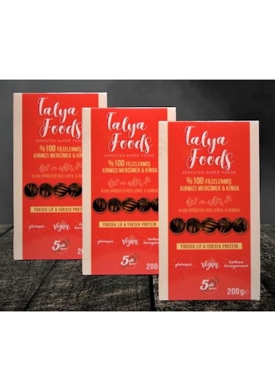 Talya Foods Glutensiz Vegan Kırmızı Mercimek & Kinoa Makarna 3 x 200 G