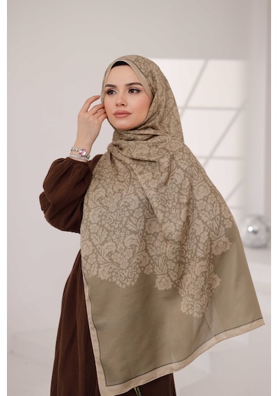 Mimiyum Nevra Desen Soft Şal Kum