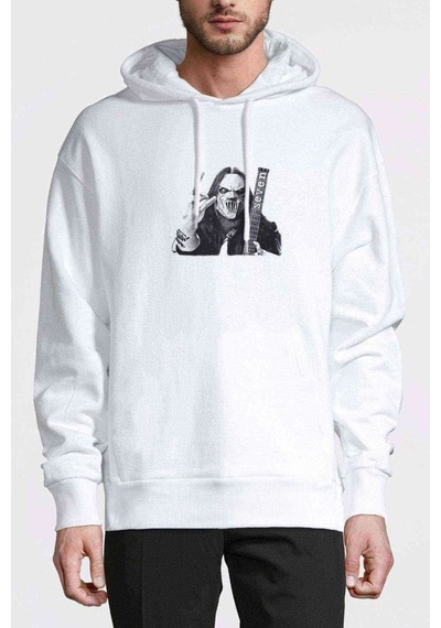 Slipknot Mıck Thomson Silüet Metal Rock Baskılı Beyaz Erkek Sweat (531029091)