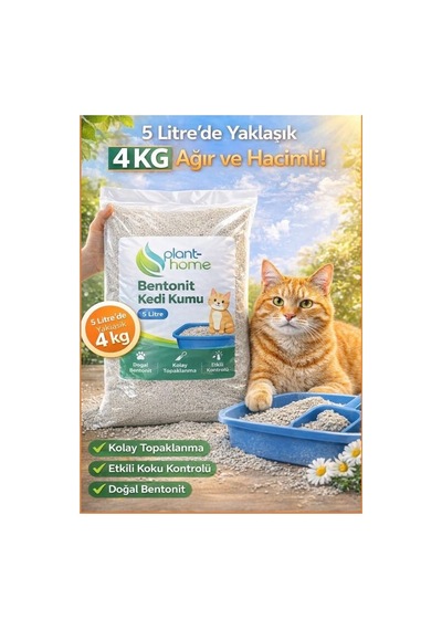 Bentonit Kedi Kumu 2'li Set 10 Litre 2 5 L - Parfümsüz, Kolay Temizlik