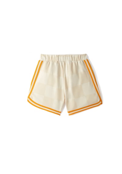 Gsstore X Midground Kadın Jakarlı Şort K251222 Ekru