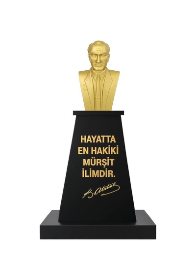 Atatürk Büstü 60cm Fiber + Kaide 100cm + Alt Tabla İlkokul Modeli