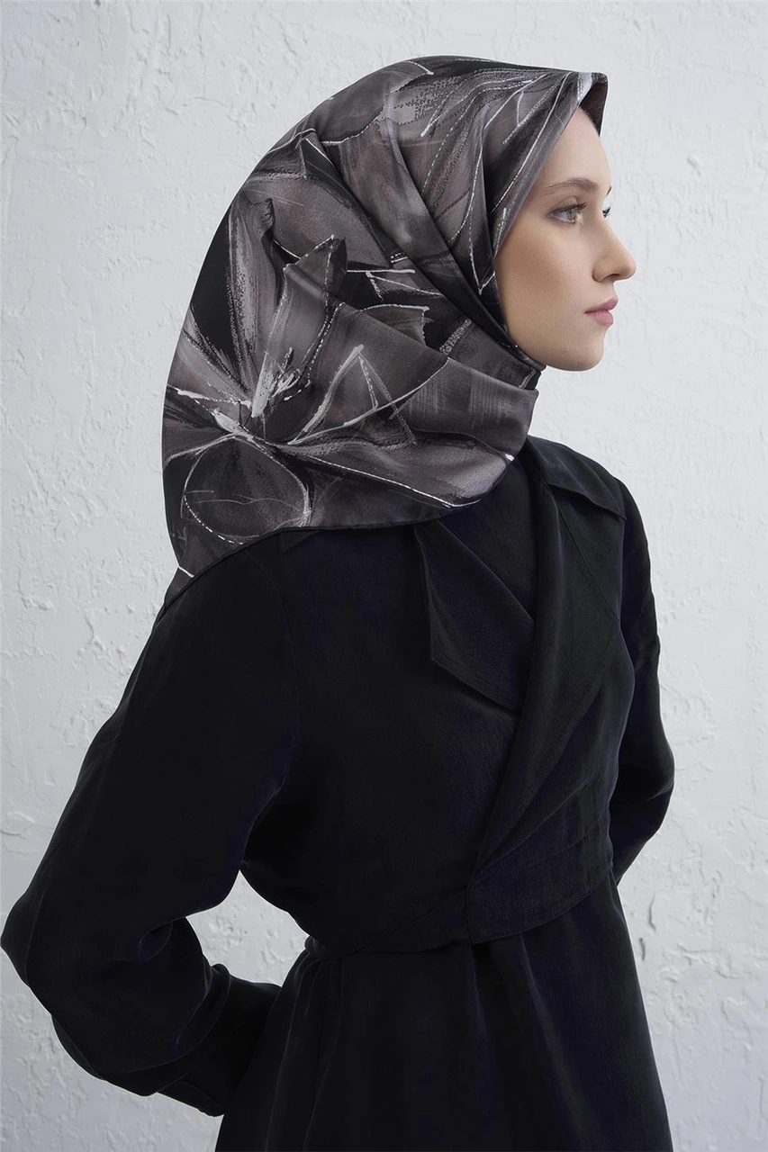 Armine Saf İpek Sura Eşarp 9406d 59 Gri