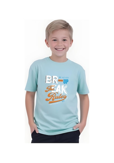 Fyk Kids Erkek Çocuk Yazlik Break Baskili Alt-üst Takim Mint Yeşil