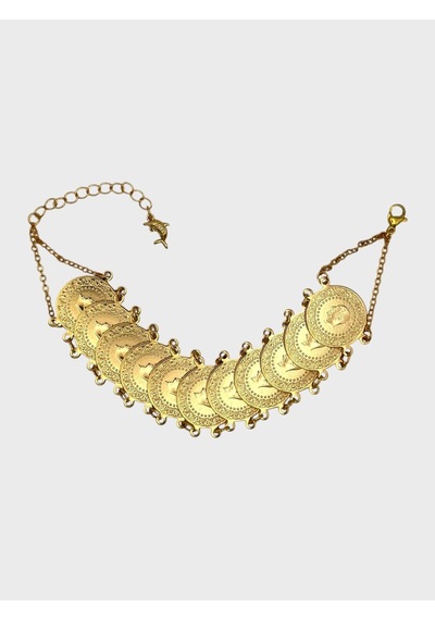 Arnes Jewelry Çelik 22 Ayar Altın Kaplama 11 Çeyrekli Bileklik Ar575nes Ar644nes Gold