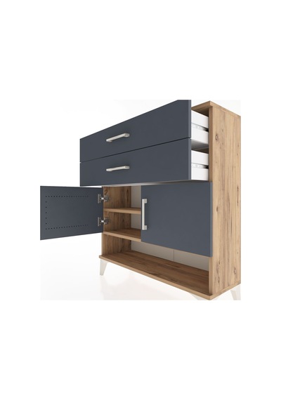 Arges Şifonyer 2 Raflı 2 Çekmeceli 2 Kapaklı 88x30x96 Çam-antrasit Atlas Çam Arges Şifonyer 2 Raflı 2 Çekmeceli 2 Kapaklı 88x30x96 Çam-antrasit Atlas Çam