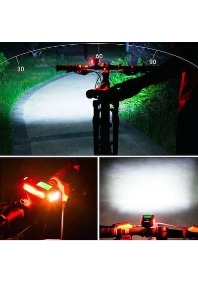 Forte Gt 3 In 1 Bisiklet El Feneri 5 Led Fonksiyonlu Km Sayaçlı Su Geçirmez Far Mavi