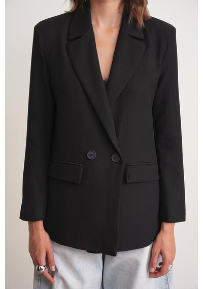 Mixray 4516 Kadın Bezayağı Blazer Ceket Siyah