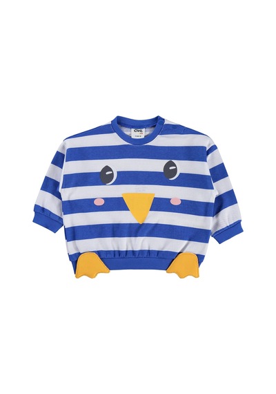 Civil Baby Mobil Aksesuarlı 3-18 Ay Sweatshirt - Mavi Saks Mavi