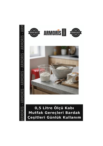 0,5 Litre Ölçü Kabı Mutfak Gereçleri Bardak Çeşitleri Günlük Kullanım Çok Renkli