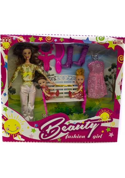 Oyuncak Bebek Manken Bebek Mini Bebekler Oturma Banklı Set