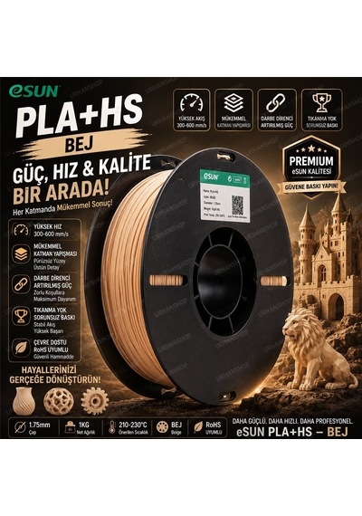Esun Pla+hs Bej Filament 1.75mm 1kg Plastik Makara Yüksek Hızlı