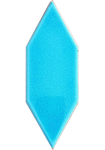 Armada Çini 05x15 Cm Düz Yaprak Desen Turkuaz Çini Seramik Karo