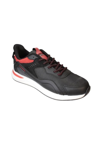 Kinetix Erkek Siyah Kırmızı Sneaker Spor Yürüyüş Ayakkabısı 001