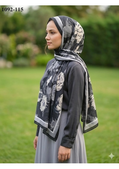 Velscarfs Soft Pamuk Şal Siyah 1092-115 Çok Renkli