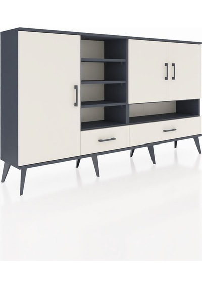 Arges Konsol 8 Raflı 2 Çekmeceli 3 Kapaklı 176x30x99 Antrasit-aytaşı Aytası - Antrasıt Arges Konsol 8 Raflı 2 Çekmeceli 3 Kapaklı 176x30x99 Antrasit-aytaşı Aytası - Antrasıt