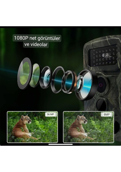 Fotokapan Kamera 128 Gb Sd Kart Destekli 36 Mp Gizli Gece Görüş