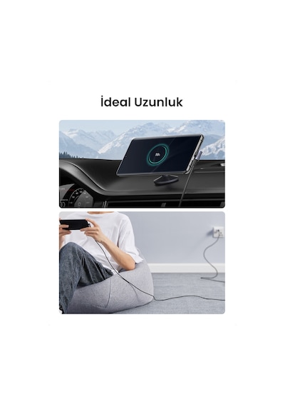 Ugreen Usb-c To Usb-a 3a Qc 90 Derece Hızlı Şarj Kablosu, 1 Metre, Uzay Girişi, 50941