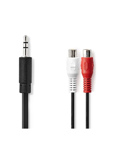 3.5 Mm Erkek - 2x Rca Dişi 20cm Stereo Kablo