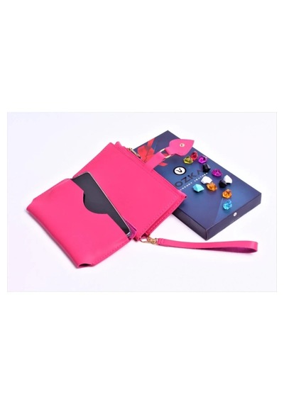 Ozka Leather Collection Telefon Bölmeli Trend Maça Klips Kadın Cüzdan Pembe