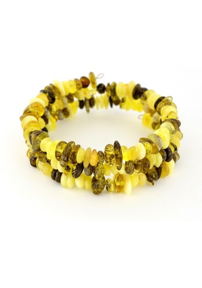 Kehribar Bileklik Amorf Tasarım Ambergold Blk23-127 Çok Renkli