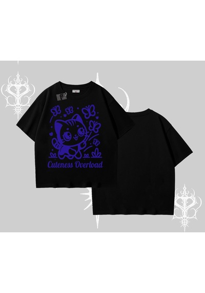 Tarzsokak Stay Cool Kedi Baskılı Kayık Yaka Tshirt Beyaz