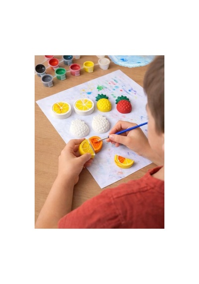 Meyveler 9 Lu Taş Boyama Seti Çocuk Yetişkin Workshop Etkinlik