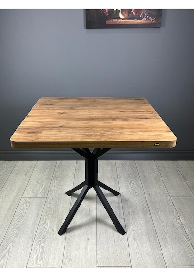 Roma Ceviz Mutfak Yemek Masası Balkon Masası Kavisli Köşe Metal Siyah Ayak 80 Cm Roma Ceviz Mutfak Yemek Masası Balkon Masası Kavisli Köşe Metal Siyah Ayak 80 Cm