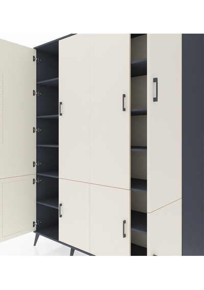 Hyperion Gardrop 10 Raflı 8 Kapaklı 176x44x221 Antrasit-aytaşı/antrasit Aytaşı/antrasit Hyperion Gardrop 10 Raflı 8 Kapaklı 176x44x221 Antrasit-aytaşı/antrasit Aytaşı/antrasit