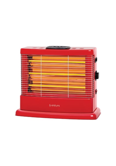 Minisan MS-2100 Midi 2100 W Buharlı Quartz Isıtıcı Kırmızı
