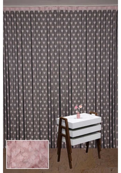 Kalpli Model Pudra Renk Ip Perde Hazır Ip Perde 300x270