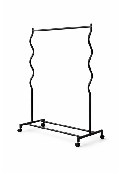 Modern Lüks Desenli Metal Tekerlekli Konfeksiyon Askılığı Kıyafet Askısı Stand Altın
