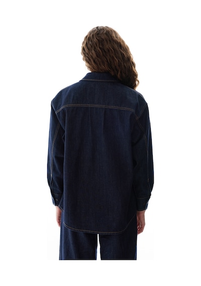 Penti Koyu Denim Relax Shirt Uzun Kollu Bluz Koyu Denım