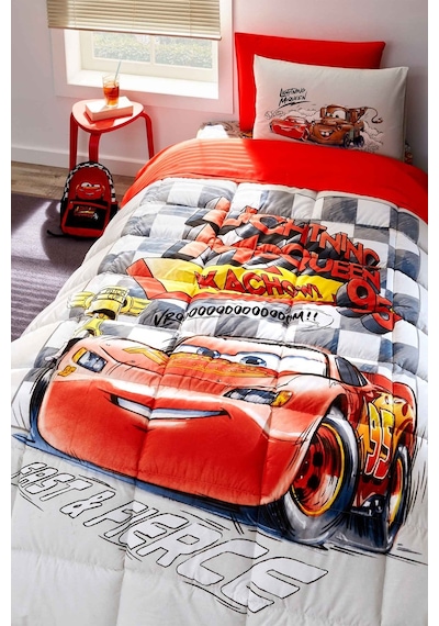 Özdilek Cars Mcquenn Sp Tek Kişilik Disney Lisanslı Lastikli Çarşaf Çocuk Uyku Seti Kırmızı