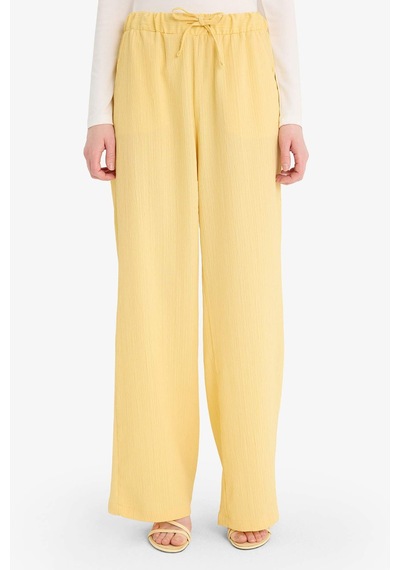 Defacto Relax Fit 2li Takım Gofre Dokulu Uzun Kollu Kimono Pantolon F4095ax25smyl272 Sarı