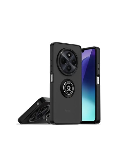 Newface Realme C75 4g Kılıf Montreal Yüzüklü Silikon Kapak - Siyah