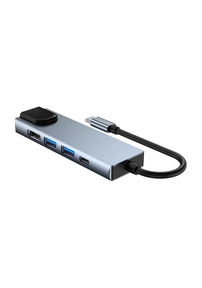 5 İn 1 Type-c Hub Ethernet Hdmi Usb Aktarım Hızı Usb C Hub Usb Çoğaltıcı Hub C Rj45+ 4k Hdmı Uyumlu + 2 Usb