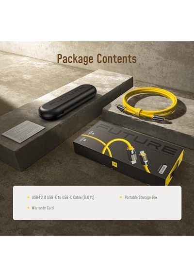 Aohi The Future Adonis Type-c To Type-c 2m Pd 3.1 120gbps 240w 8k Süper Hızlı Şarj/data Kablosu, Sarı