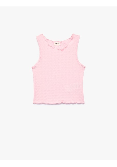 Koton Kolsuz Bisiklet Yaka Bürümcük Kumaş Atlet Pembe 6skg30026ak Gül