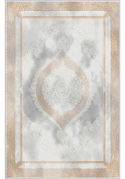 Rovigo Home Dijital Baskı Yıkanabilir Kaymaz Taban Salon Halısı Rvg0429 Krem
