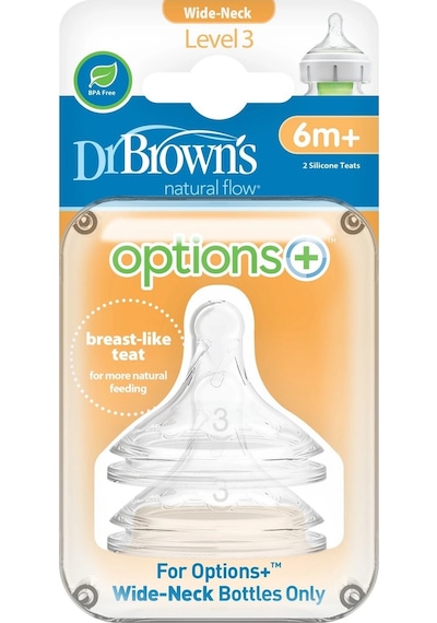 Dr Brown's 3. Seviye Geniş Ağız Silikon Biberon Emziği 2'li