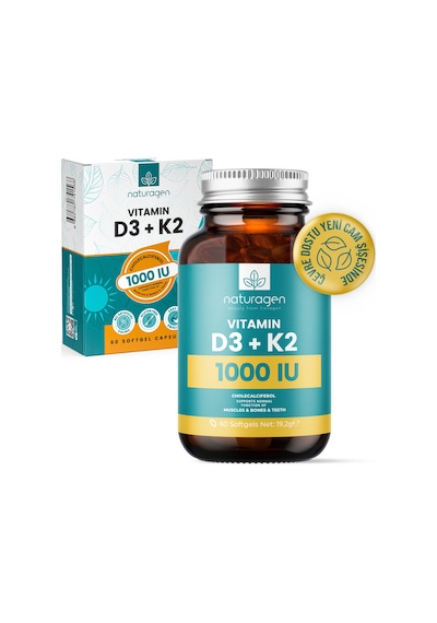 Naturagen Vitamin D3 + K2 1000 IU 60 Kapsül