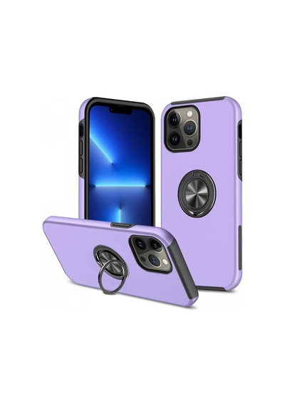 Apple Uyumlu iPhone 13 Pro Uyumlu Kılıf Elit Yüzüklü Kapak - Mor