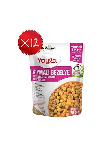 Yayla Yemek Hazır Kıymalı Bezelye 250 Gr X12