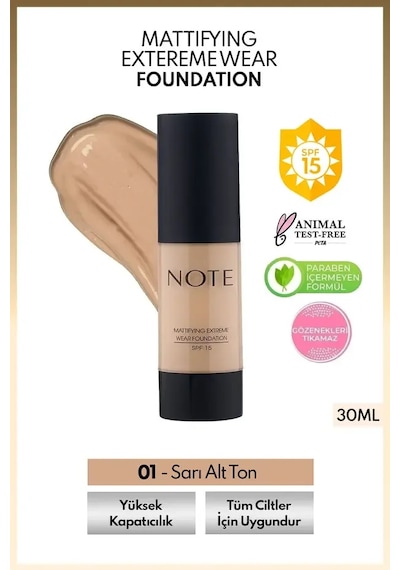 Spf 15 Mat Kapatıcı Fondöten - 01 Beige Diğer