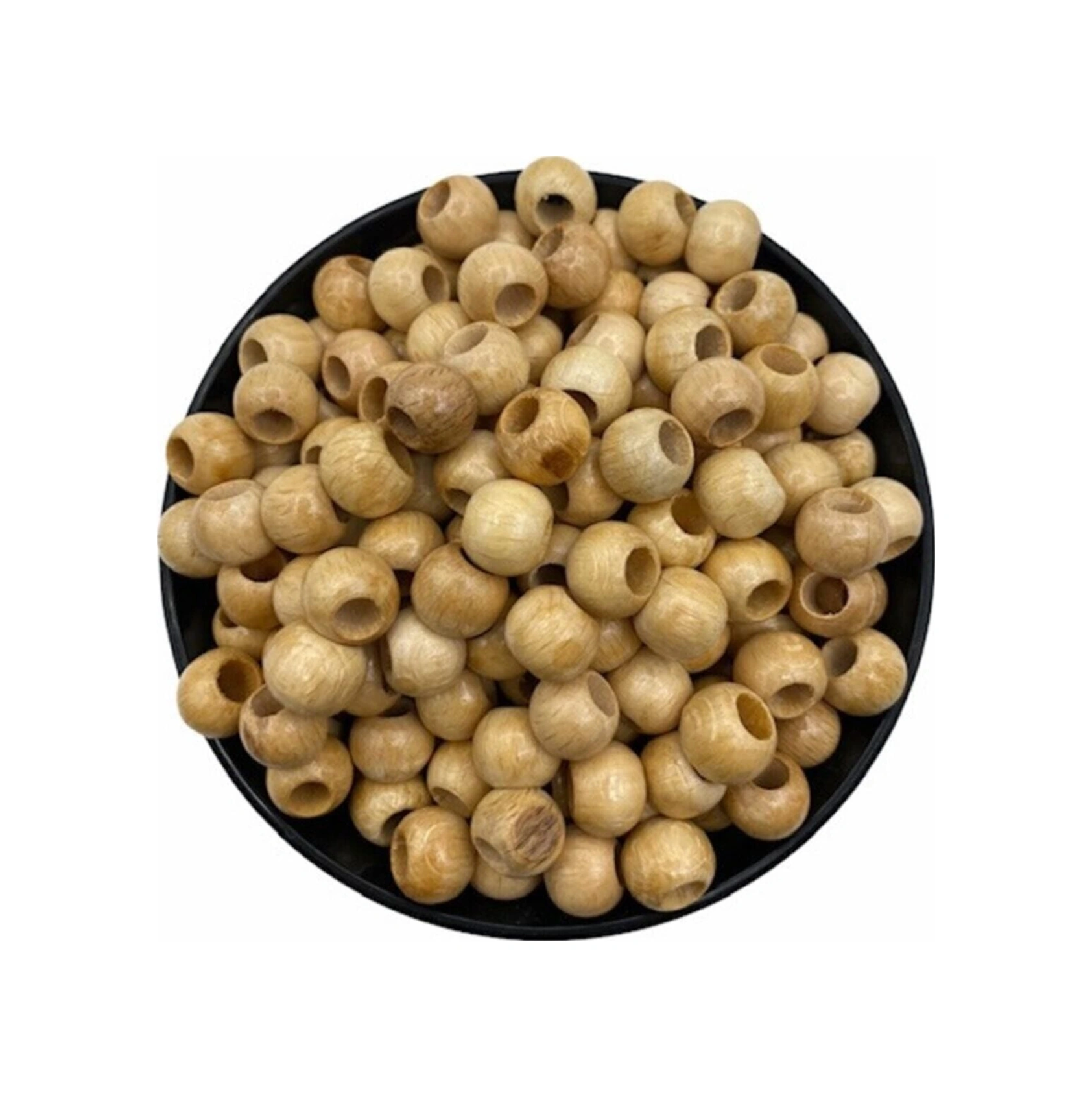 12mm Vernikli Ahşap Tahta Boncuk 50gr, 75 Adet Boncuk