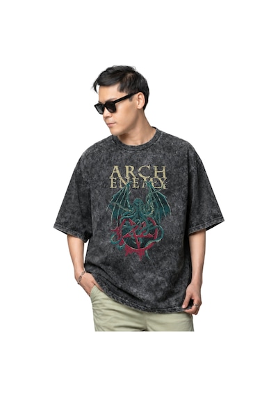 Arch Enemy Rock Metal Müzik Grubu Baskılı Unisex Oversize Vintage Siyah