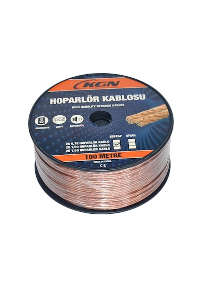 Kgn Hoparlör Kablo 2x1 100 Mt Bitişik Şeffaf-kırmızı 1203012