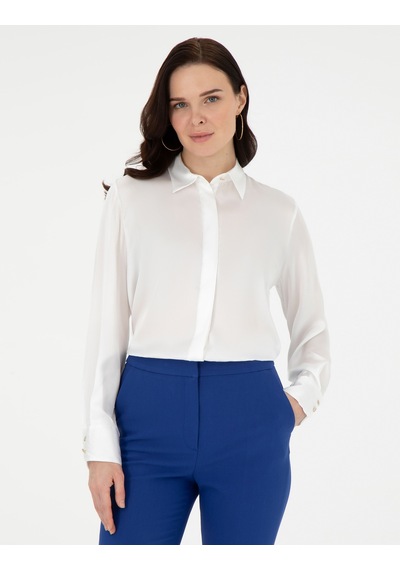 Pierre Cardin Kadın Ekru Gömlek Desenli 50296330-vr019 Ekru